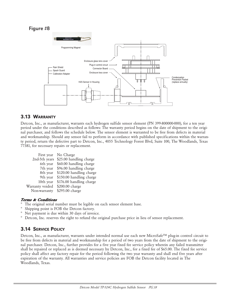 13 w, 14 s, Figure #8 | Detcon TP-524C User Manual | Page 18 / 20