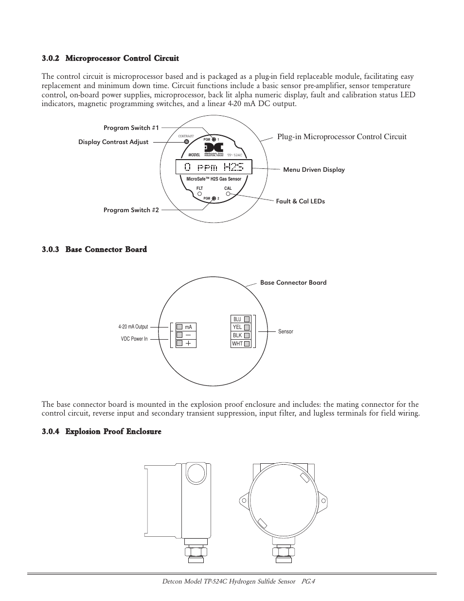 Plug-in microprocessor control circuit | Detcon TP-524C User Manual | Page 4 / 20