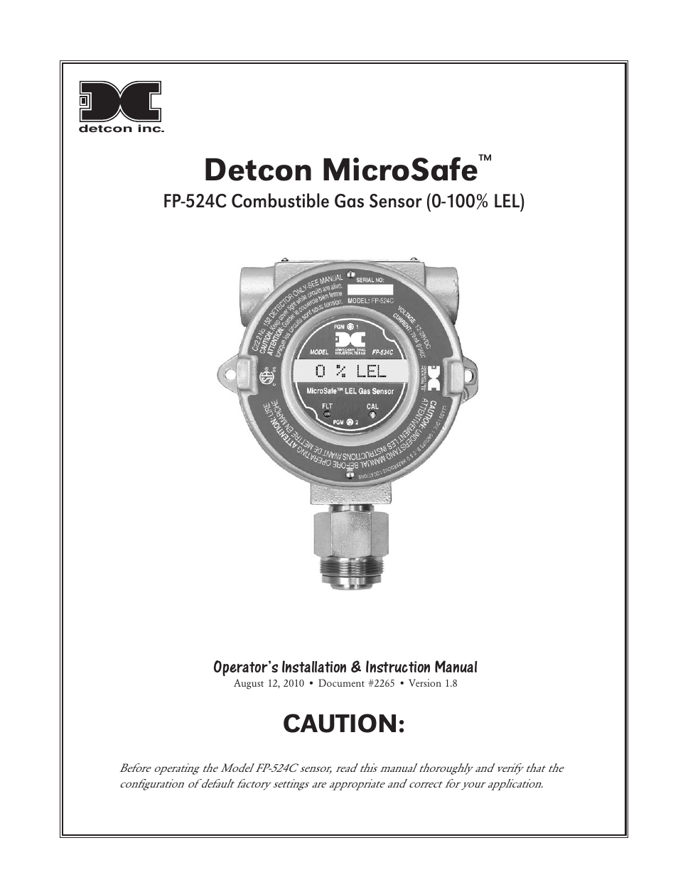 Detcon FP-524C User Manual | 21 pages