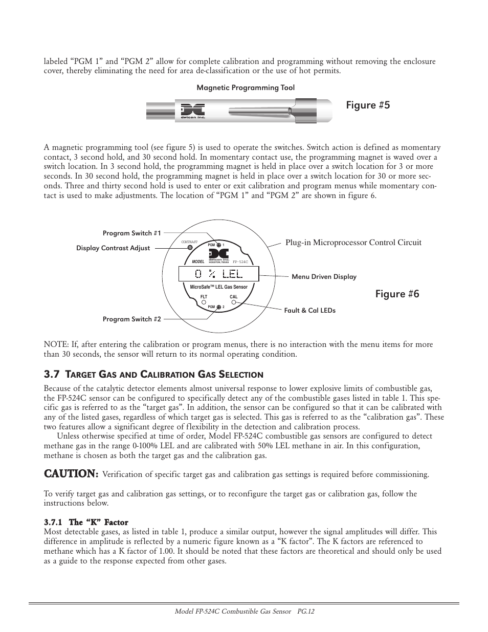 Caution, Figure #5, Figure #6 | Detcon FP-524C User Manual | Page 12 / 21