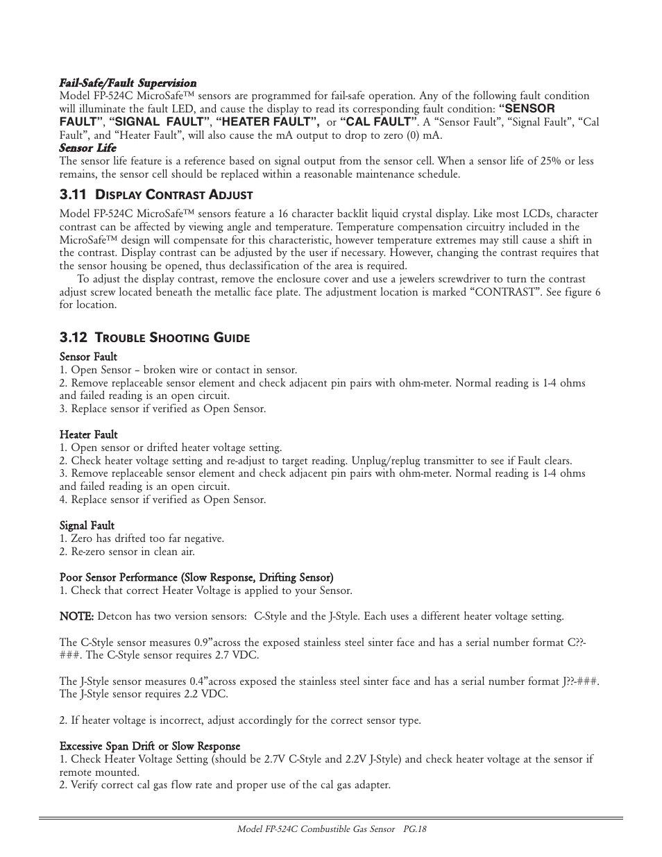 11 d, 12 t | Detcon FP-524C User Manual | Page 18 / 21