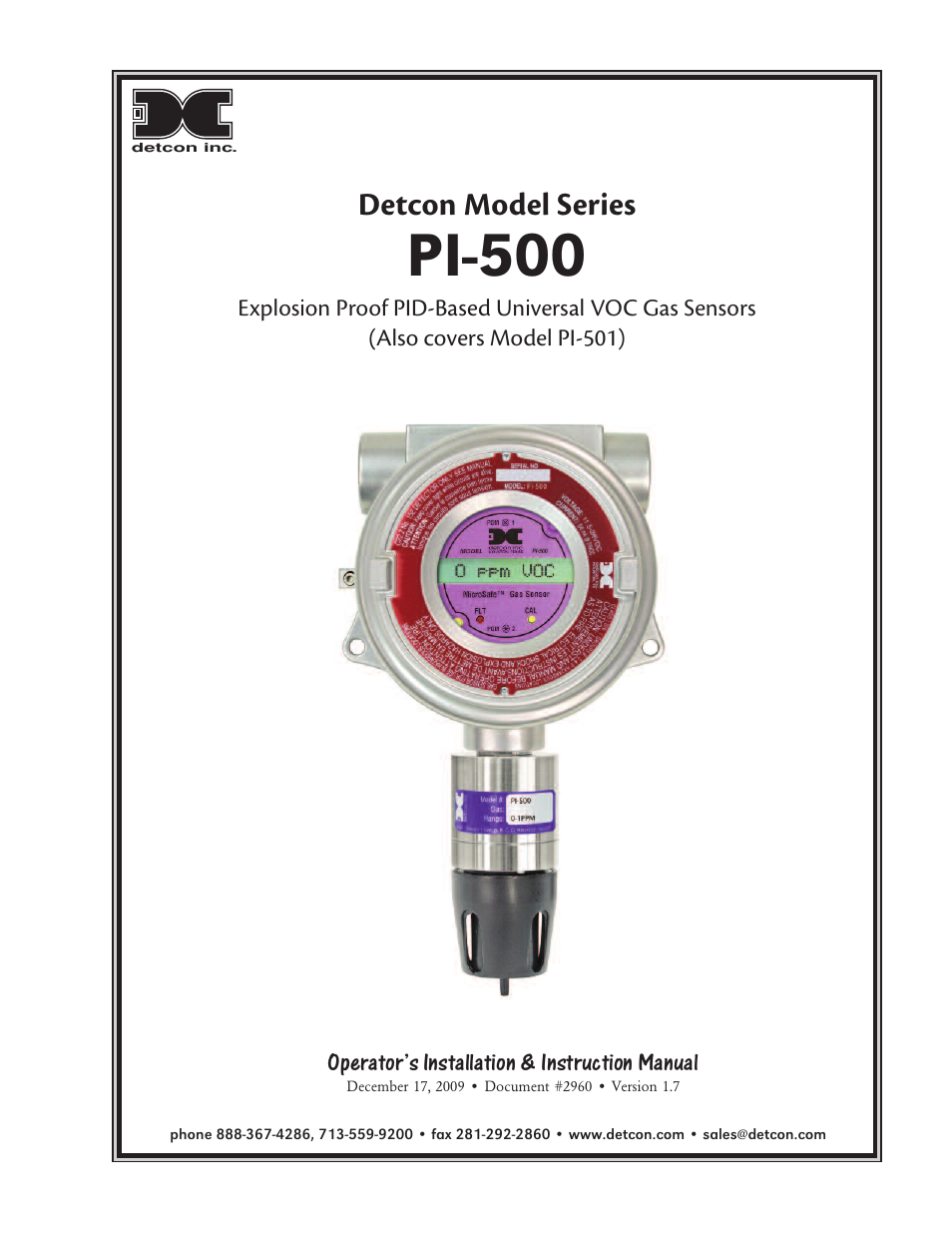 Detcon PI-500 User Manual | 31 pages