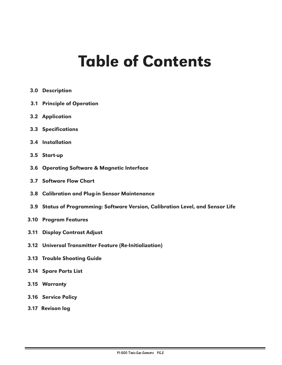 Detcon PI-500 User Manual | Page 2 / 31