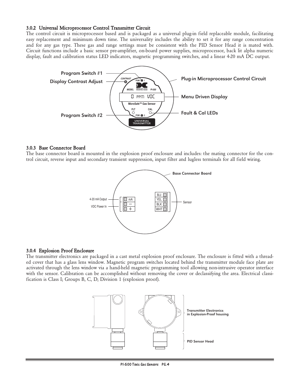 Program switch #2 | Detcon PI-500 User Manual | Page 4 / 31