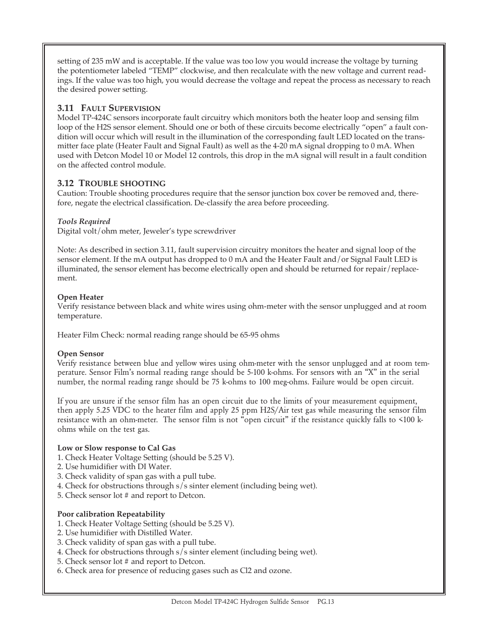 Detcon TP-424C User Manual | Page 13 / 15