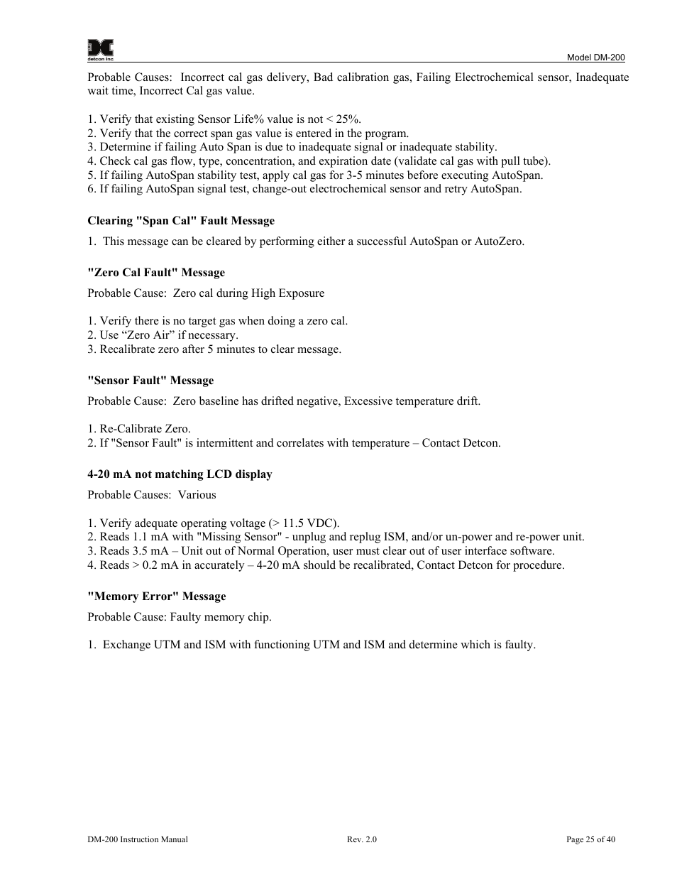 Detcon DM-200 User Manual | Page 29 / 50