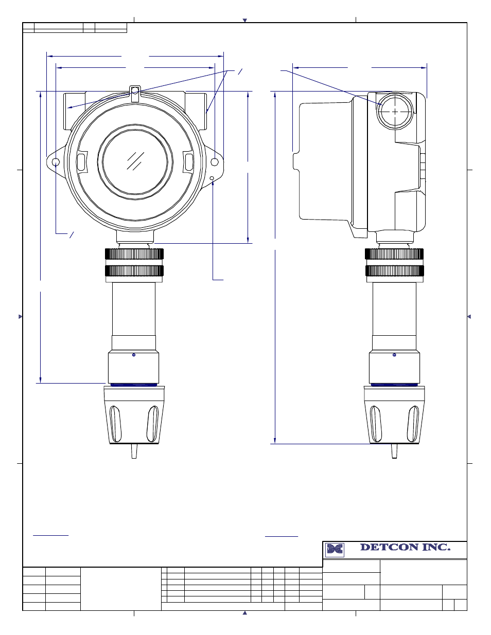 Mounting holes, Dm-200 dimensional outline | Detcon DM-200 User Manual | Page 47 / 50