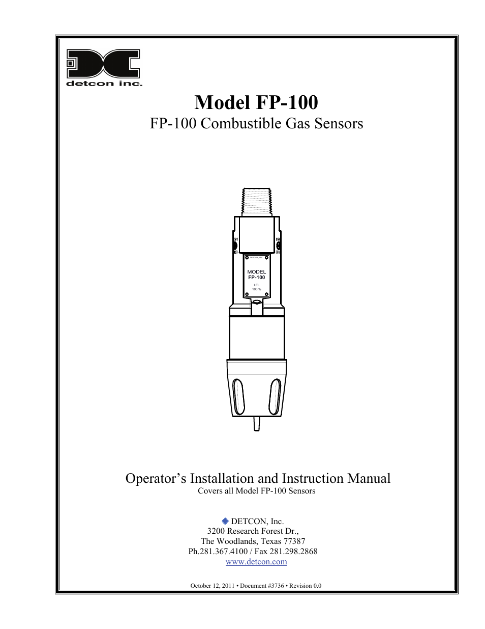 Detcon FP-100 User Manual | 34 pages