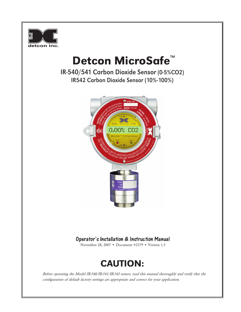 Detcon IR-542 User Manual | 19 pages