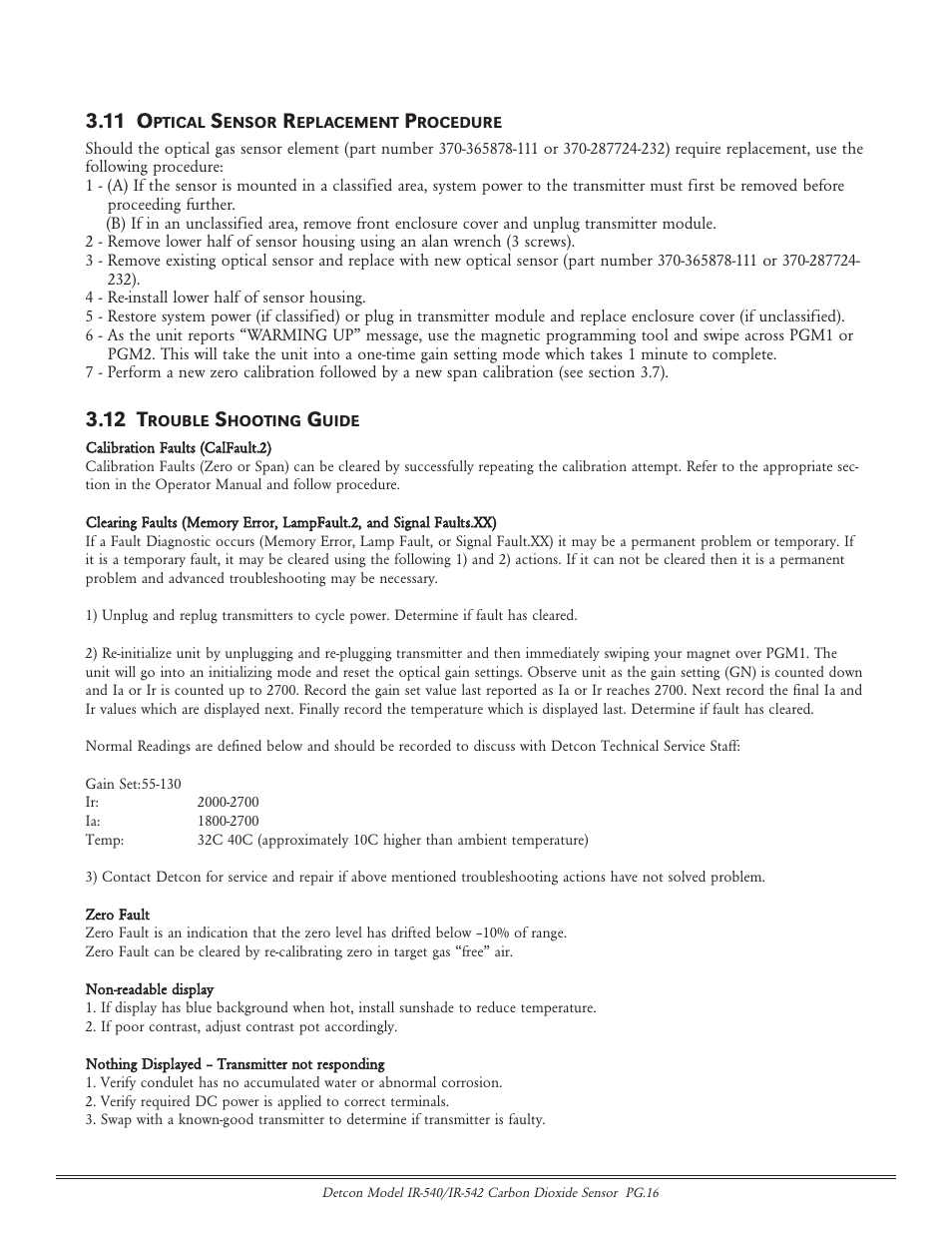 11 o, 12 t | Detcon IR-542 User Manual | Page 16 / 19