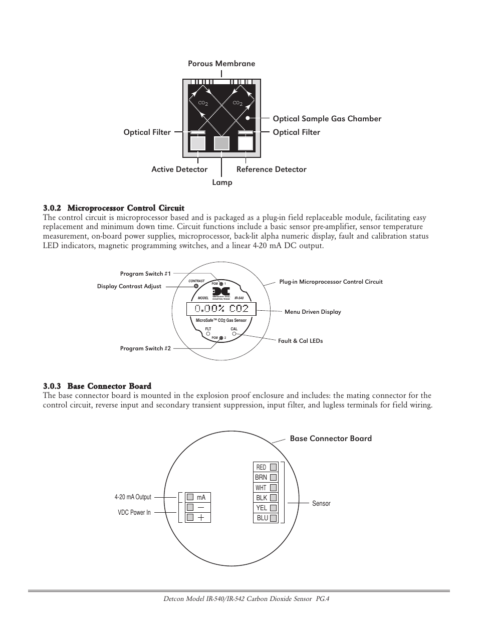 Base connector board | Detcon IR-542 User Manual | Page 4 / 19