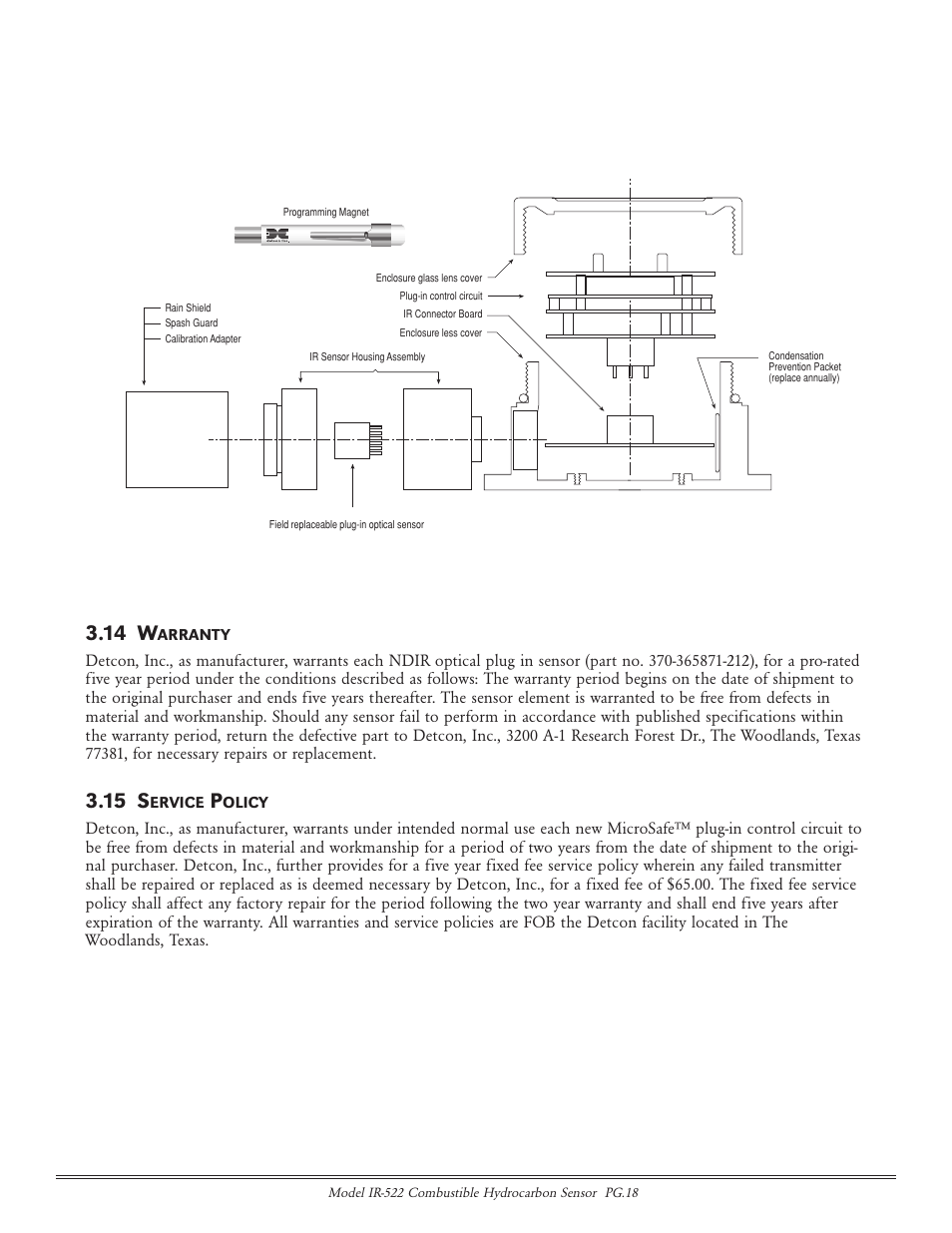 14 w, 15 s | Detcon IR-522 User Manual | Page 18 / 19