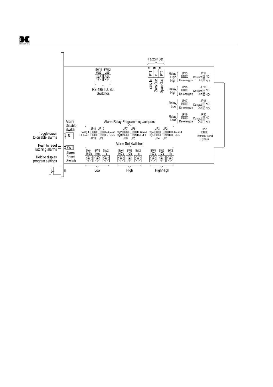 2 latching or non-latching relays, 3 relay contact output select | Detcon 12B User Manual | Page 8 / 16