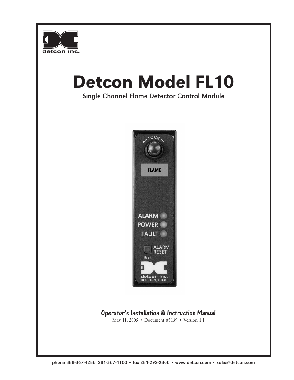 Detcon FL-10 User Manual | 7 pages
