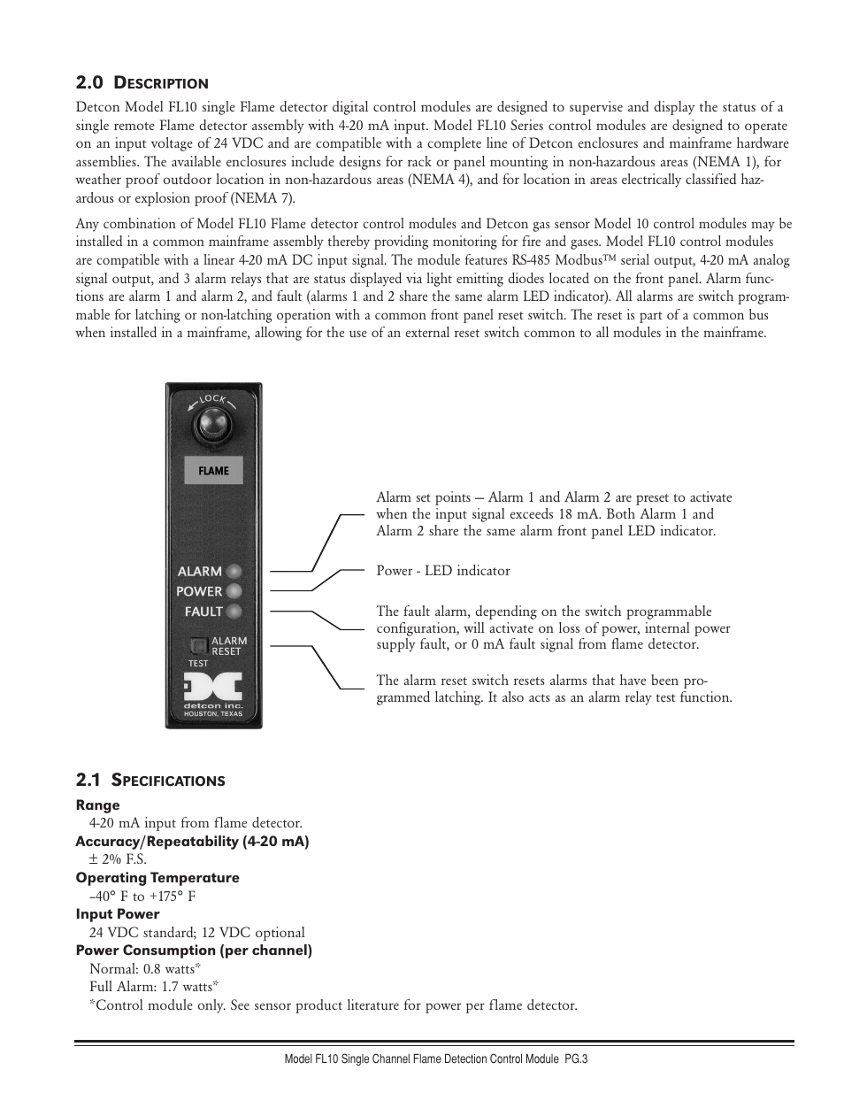 Detcon FL-10 User Manual | Page 3 / 7