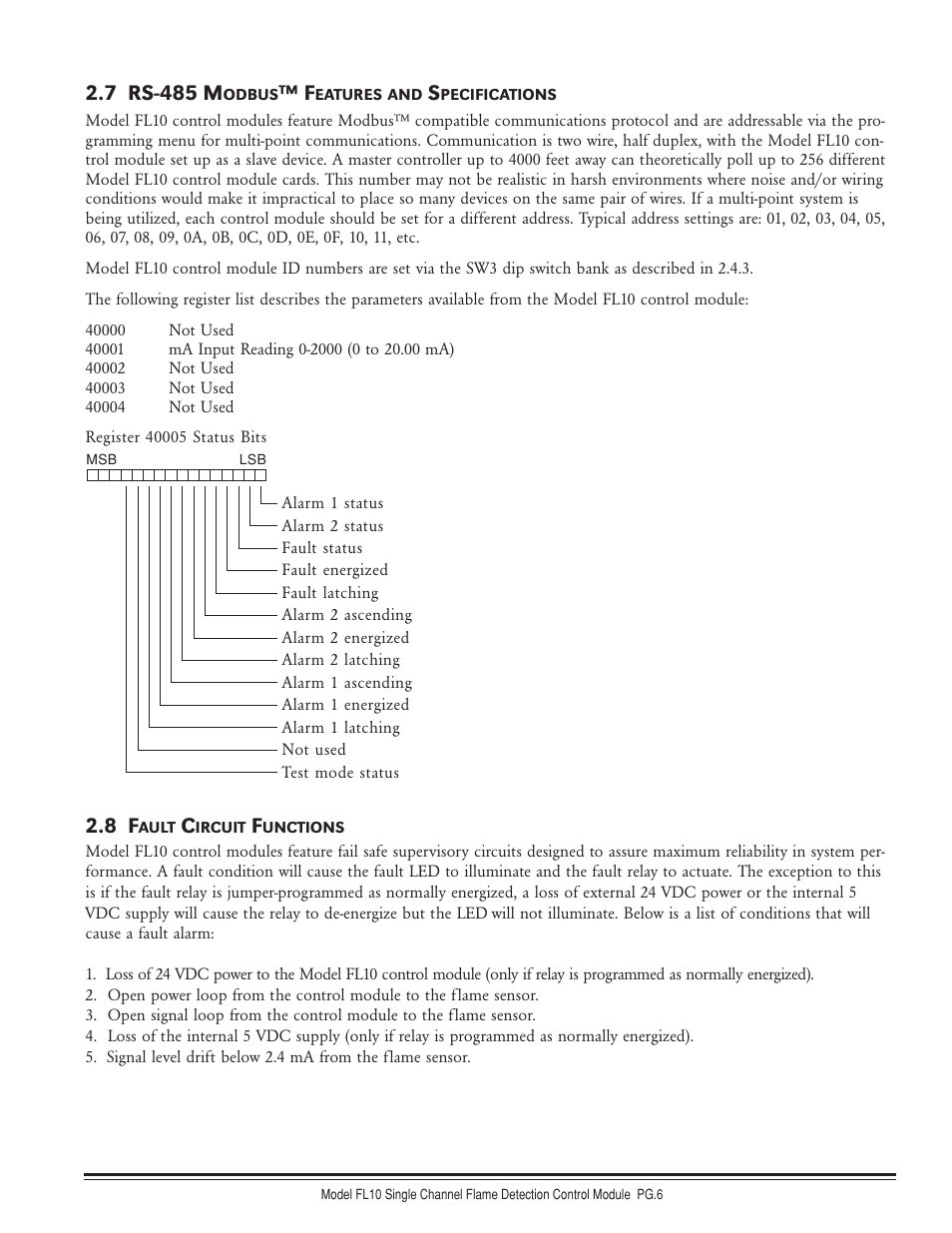 7 rs-485 m | Detcon FL-10 User Manual | Page 6 / 7