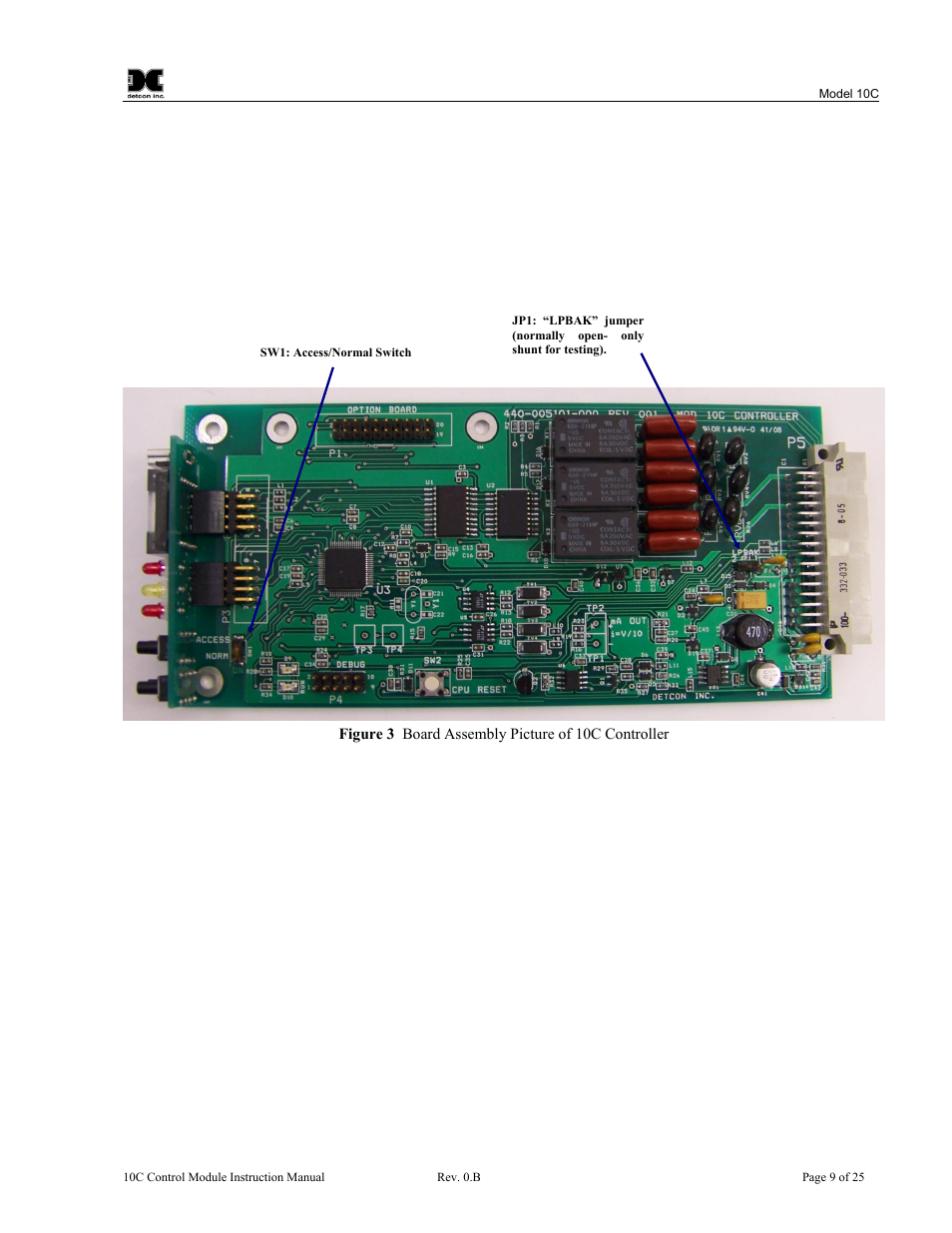 Figure 3 board assembly picture of 10c controller | Detcon 10C User Manual | Page 13 / 29