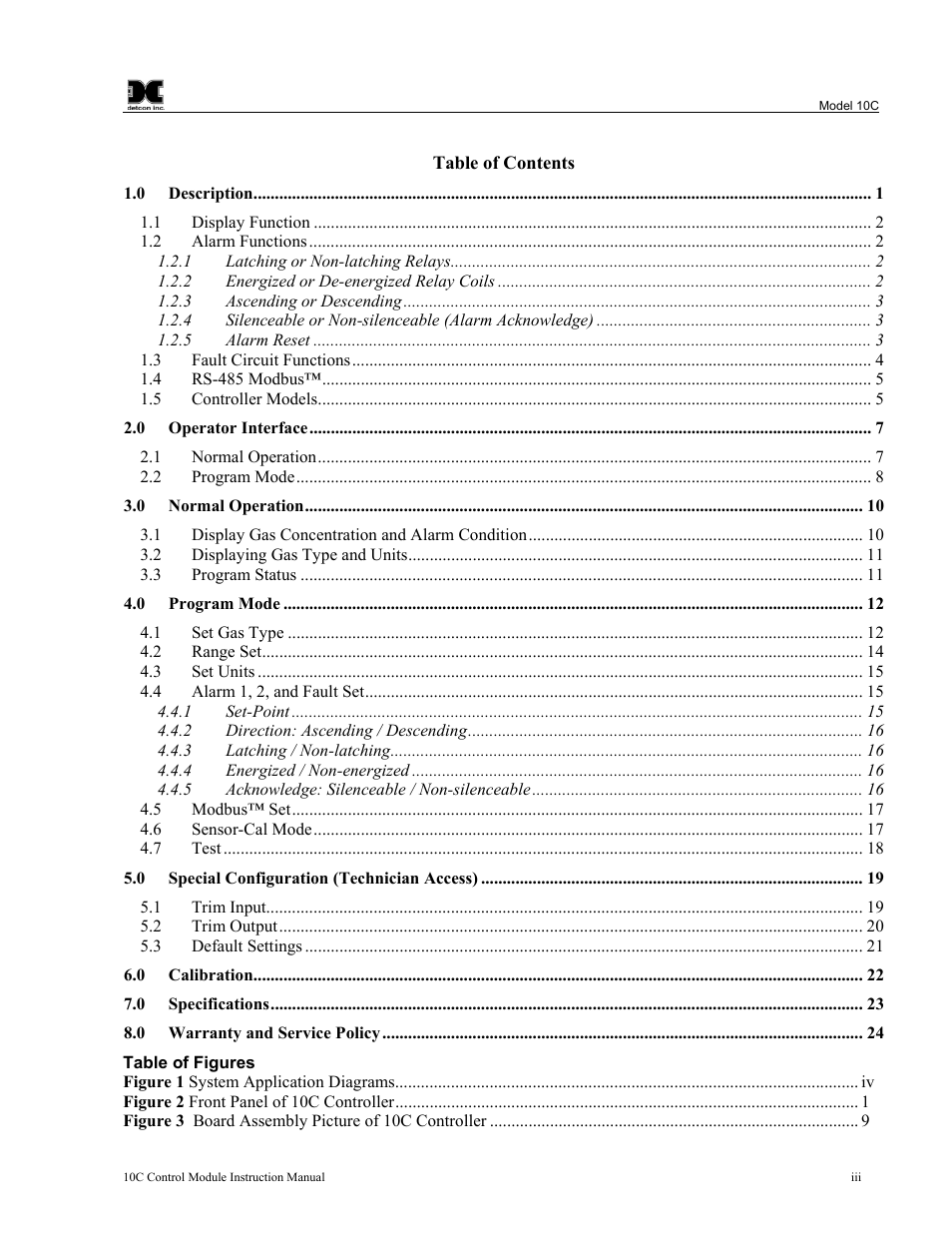 Detcon 10C User Manual | Page 3 / 29