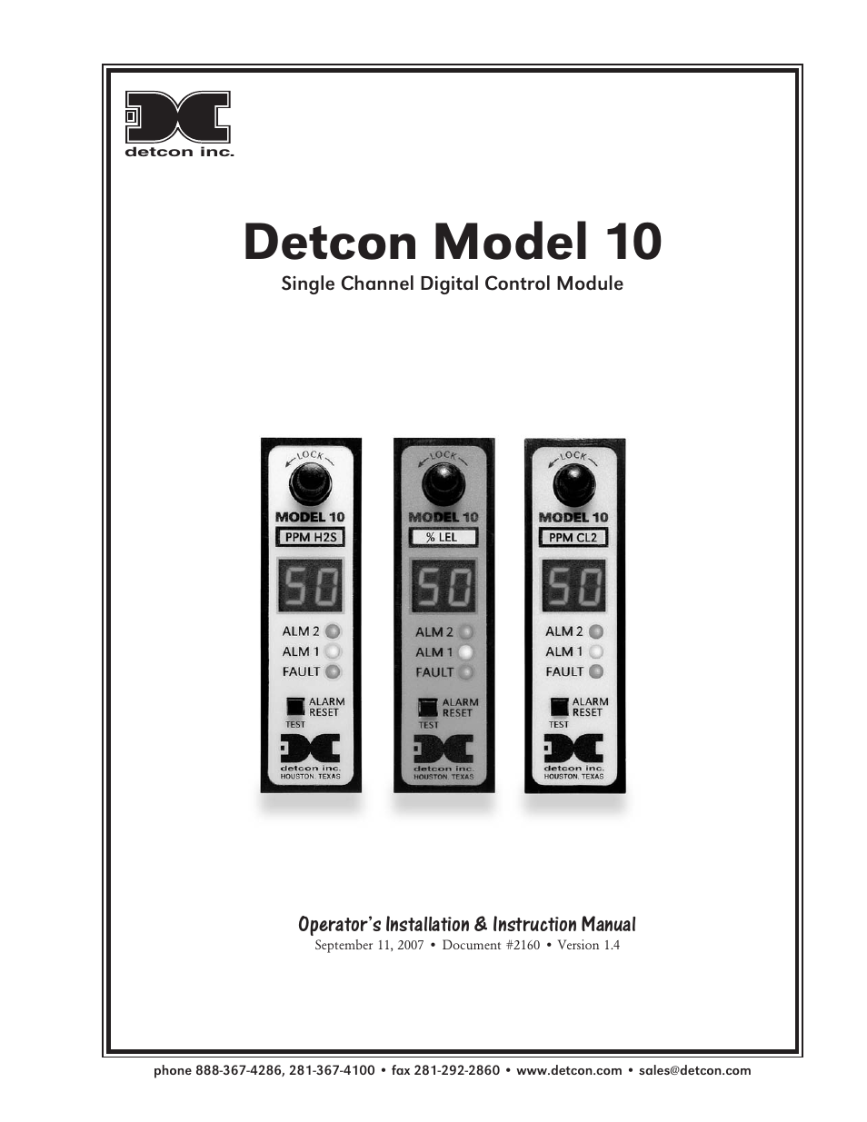 Detcon 10B User Manual | 10 pages