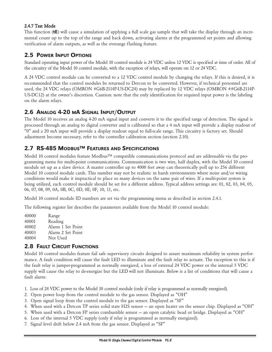 7 rs-485 m | Detcon 10B User Manual | Page 8 / 10