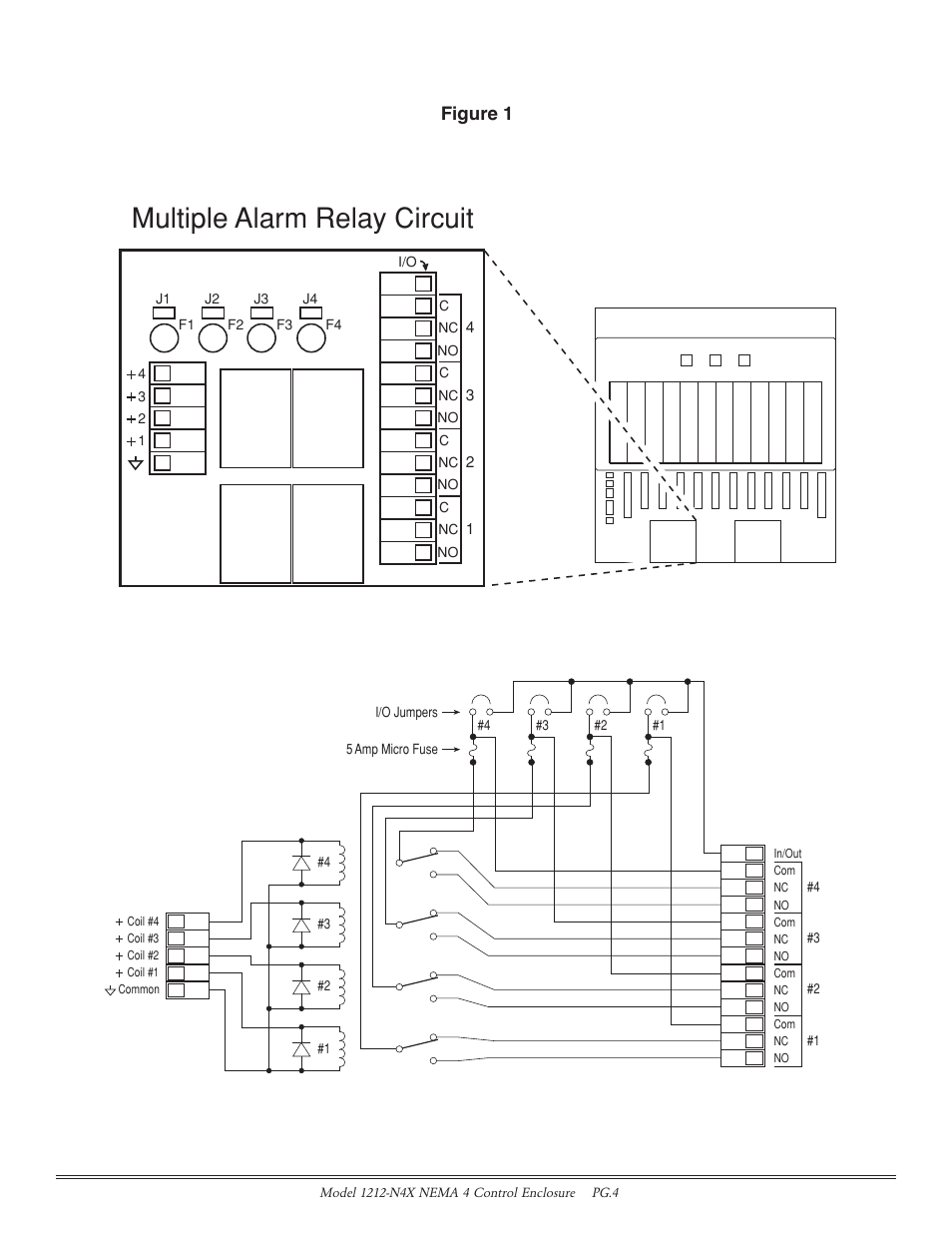 Multiple alarm relay circuit, Figure 1 | Detcon 1212-N4X User Manual | Page 4 / 9