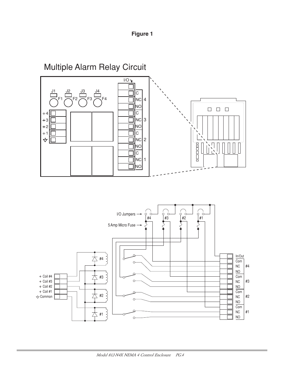 Multiple alarm relay circuit, Figure 1 | Detcon 812-N4X User Manual | Page 4 / 9