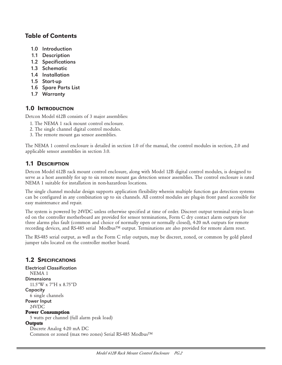 Detcon 612B User Manual | Page 2 / 5