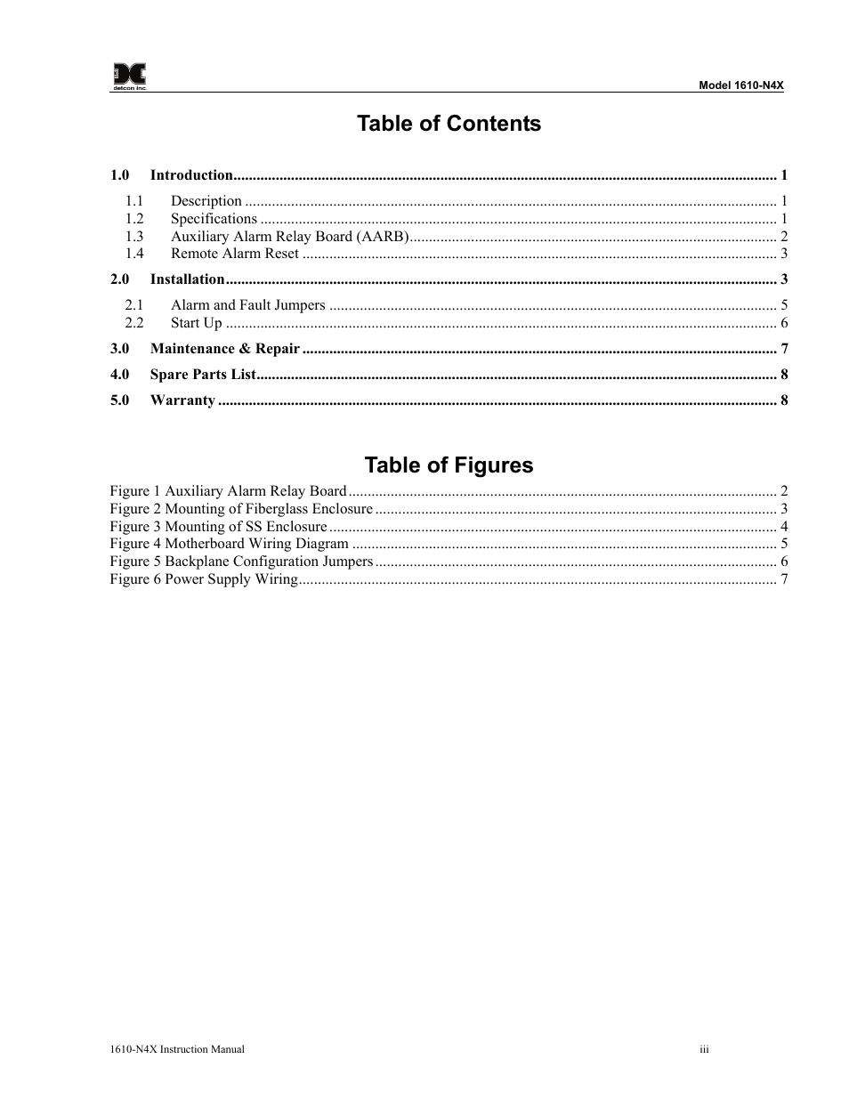 Detcon 1610-N4X User Manual | Page 3 / 28