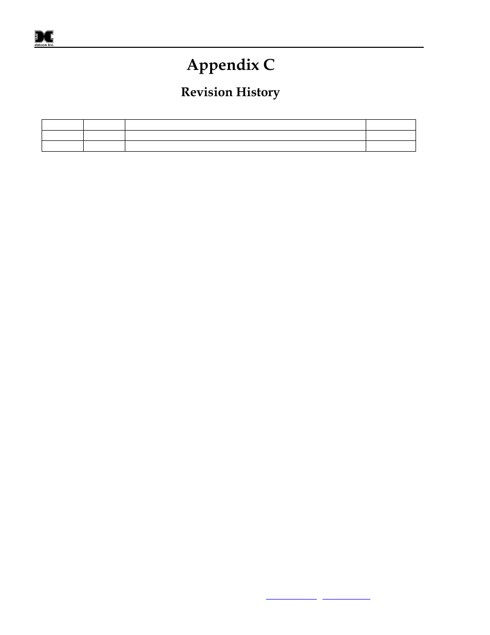 Appendix c, Revision history | Detcon 1010-N4X User Manual | Page 14 / 14