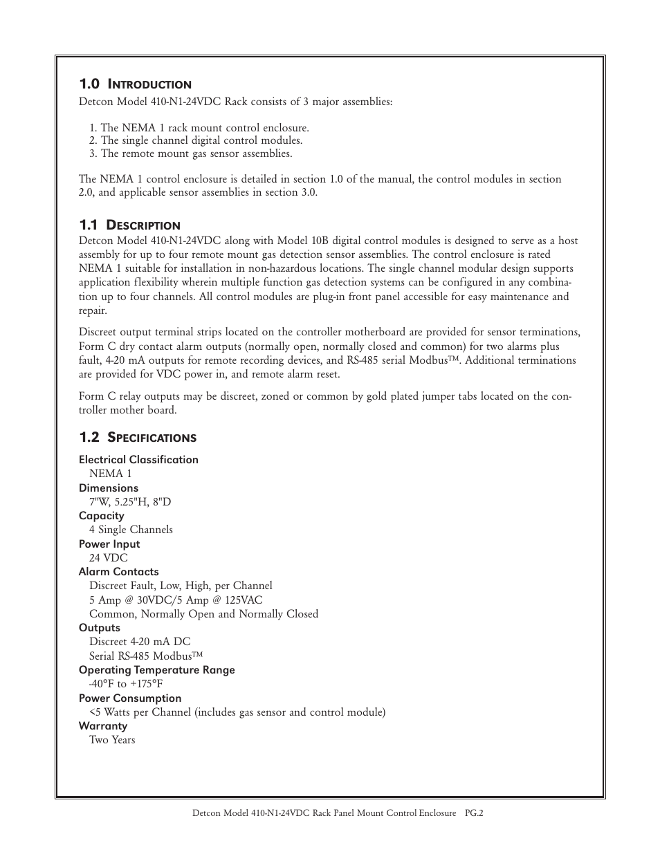 Detcon 410-N1-24VDC User Manual | Page 2 / 4