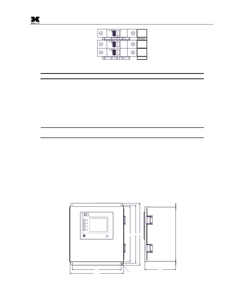 Dc power, Installation (n4x enclosure), Mounting and cable installation | 1 mounting and cable installation, 2 dc power, Figure 2 ac/dc inputs | Detcon MCX-32-N4X User Manual | Page 11 / 55