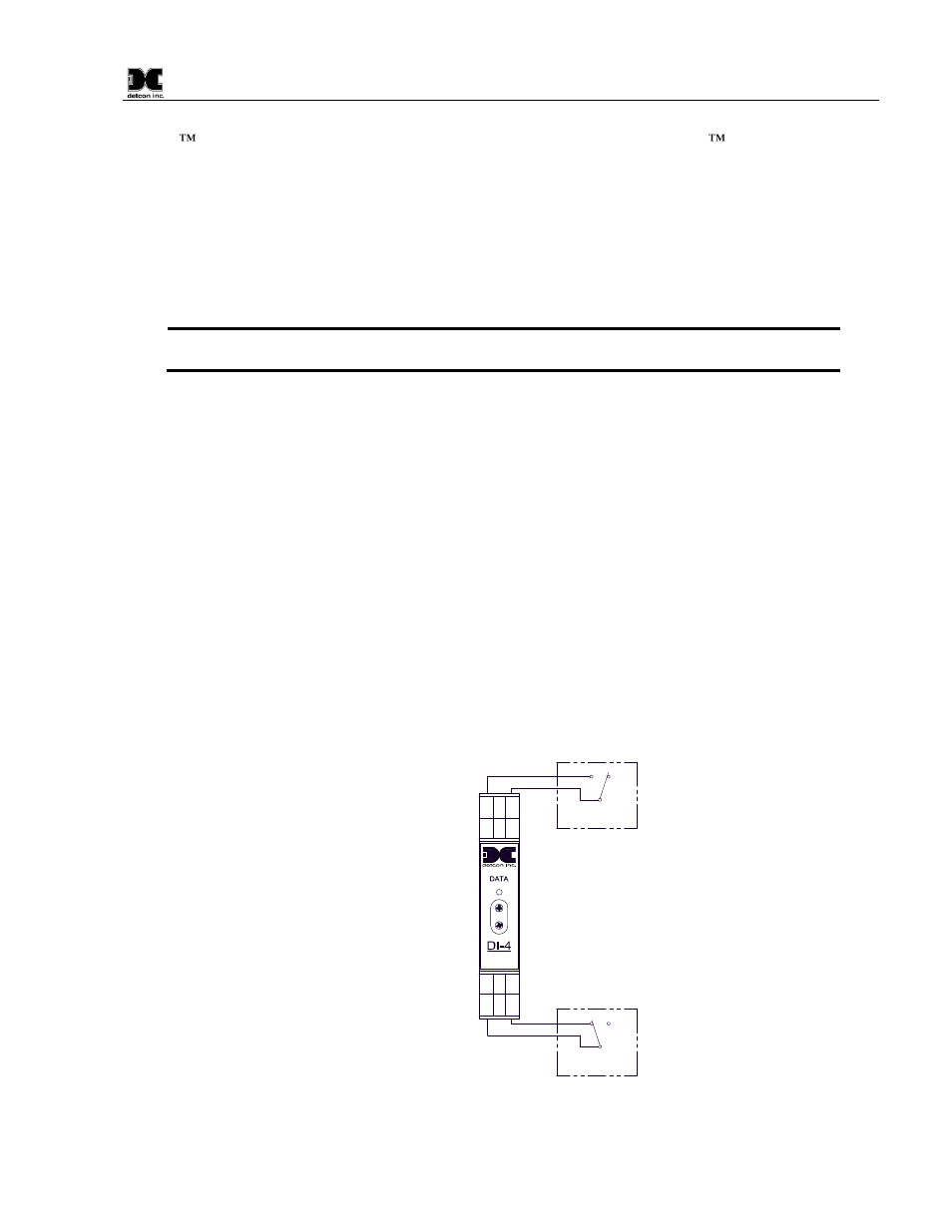 Dry contact inputs (di-4), Figure 7 model di-4 contact input module, 2 dry contact inputs (di-4) | Detcon MCX-32-N4X User Manual | Page 15 / 55