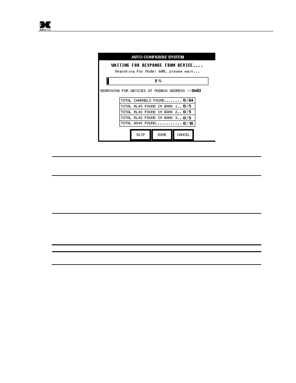 Rl4 setup screen, Figure 17 auto configure system screen | Detcon MCX-32-N4X User Manual | Page 27 / 55