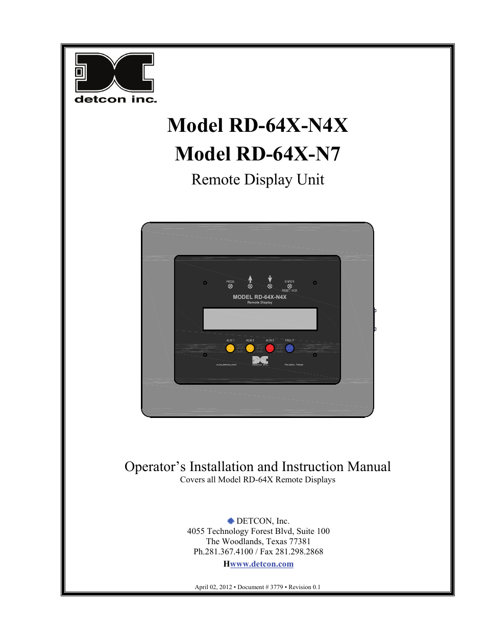 Detcon RD-64X-N7 User Manual | 41 pages