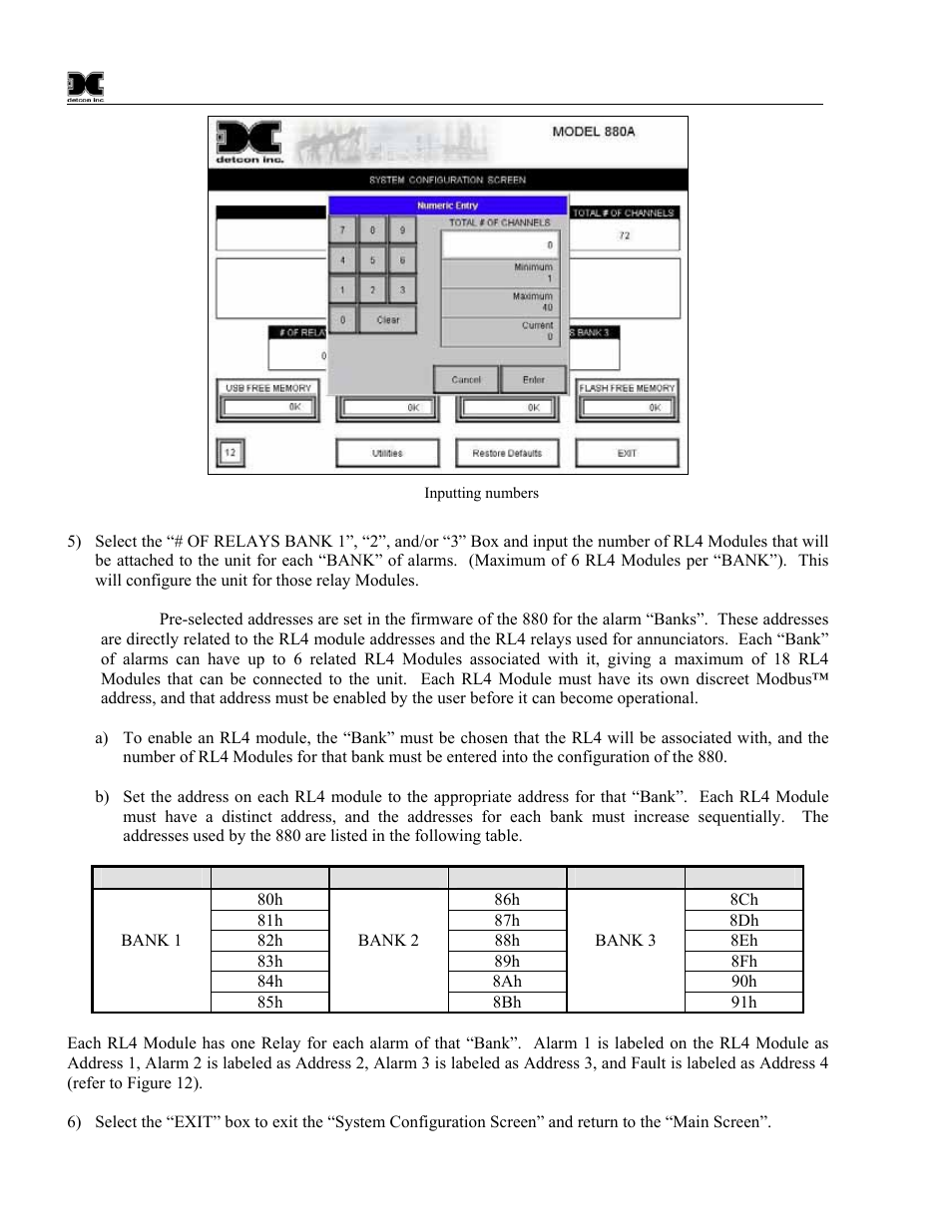 Figure 32 inputting numbers | Detcon 880S-N1R User Manual | Page 24 / 45