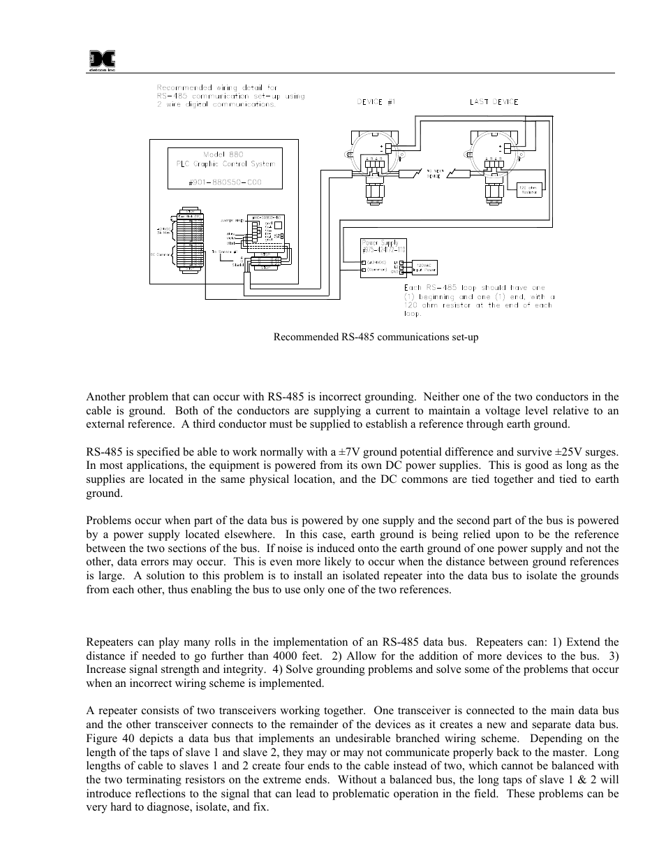 Figure 39 recommended rs-485 communications set-up | Detcon 880S-N1R User Manual | Page 37 / 45