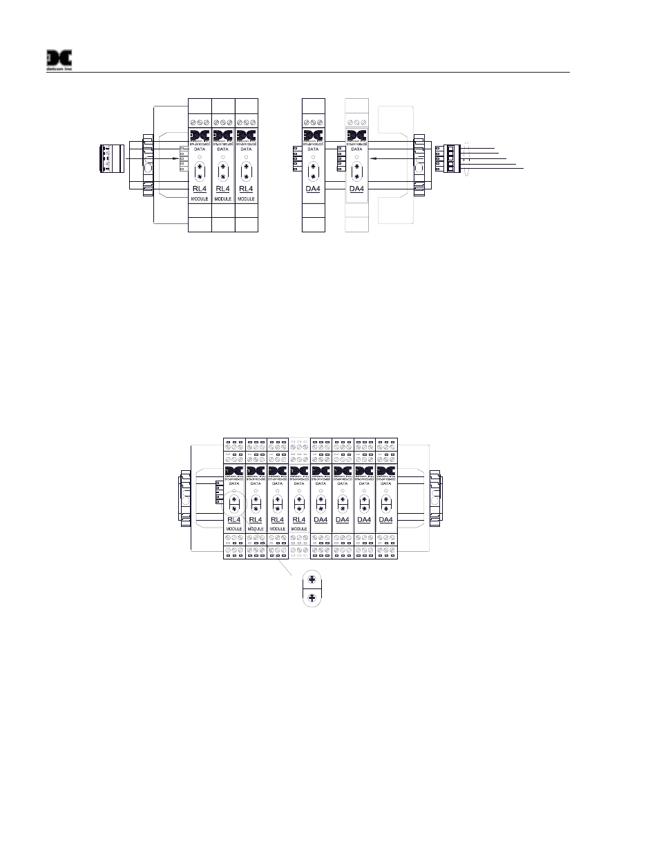 2 unit connections, I/o module addressing, Analog connections | Figure 8 installing din-rail mounted modules, Figure 9 setting device addresses | Detcon 880S-N4X User Manual | Page 12 / 50