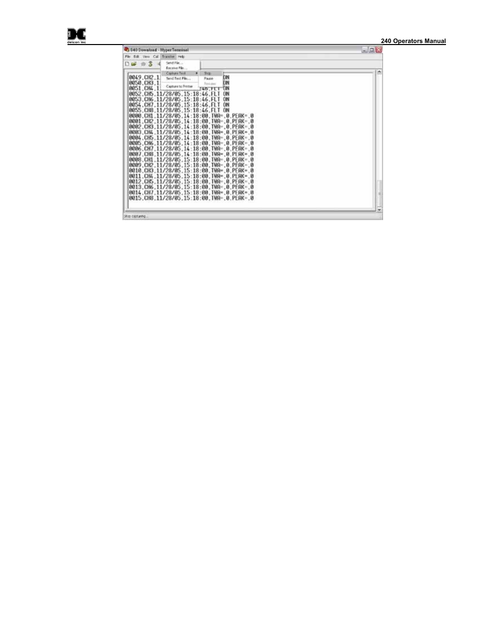 Figure 18 saving file | Detcon 240 User Manual | Page 29 / 33