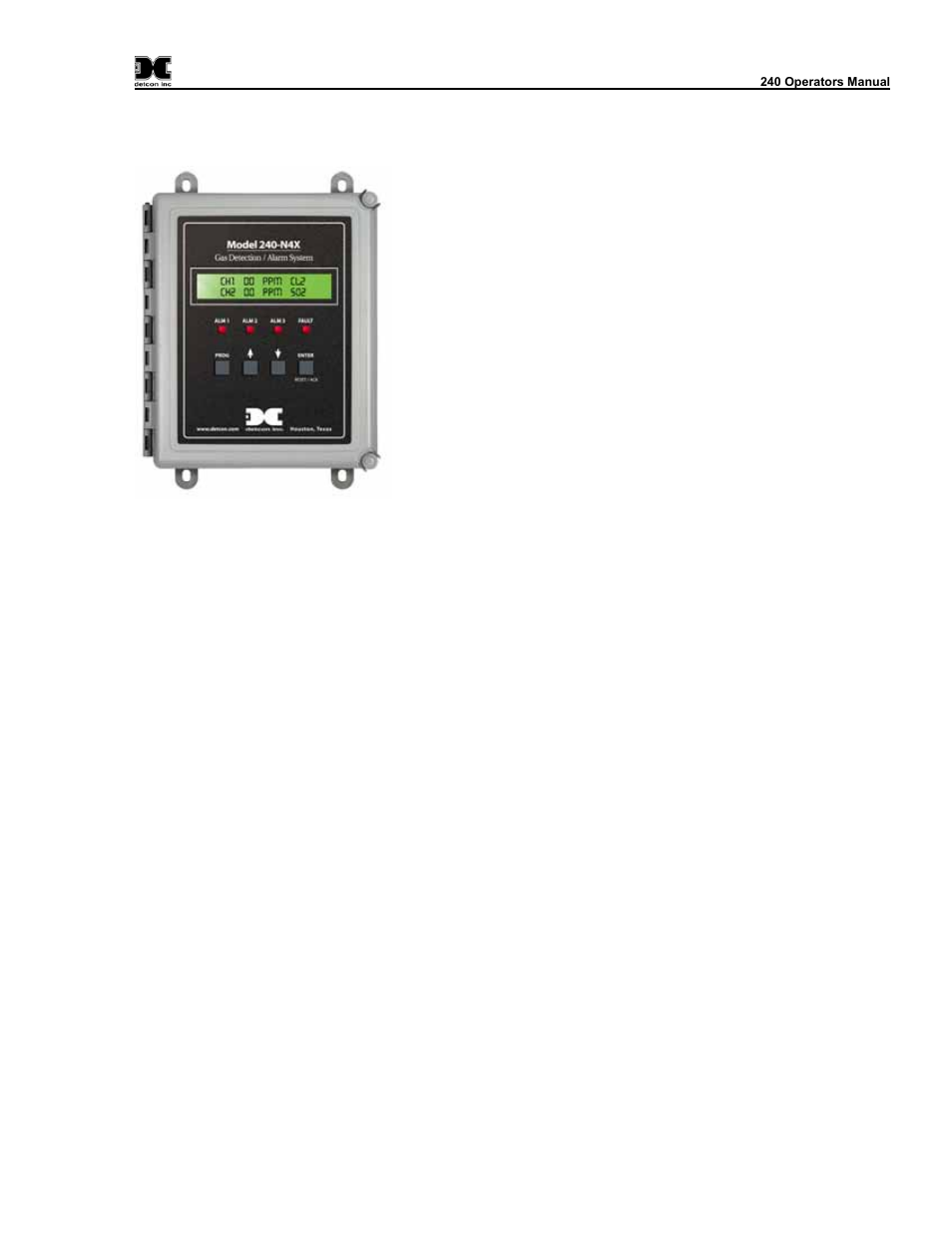 Description | Detcon 240 User Manual | Page 5 / 33