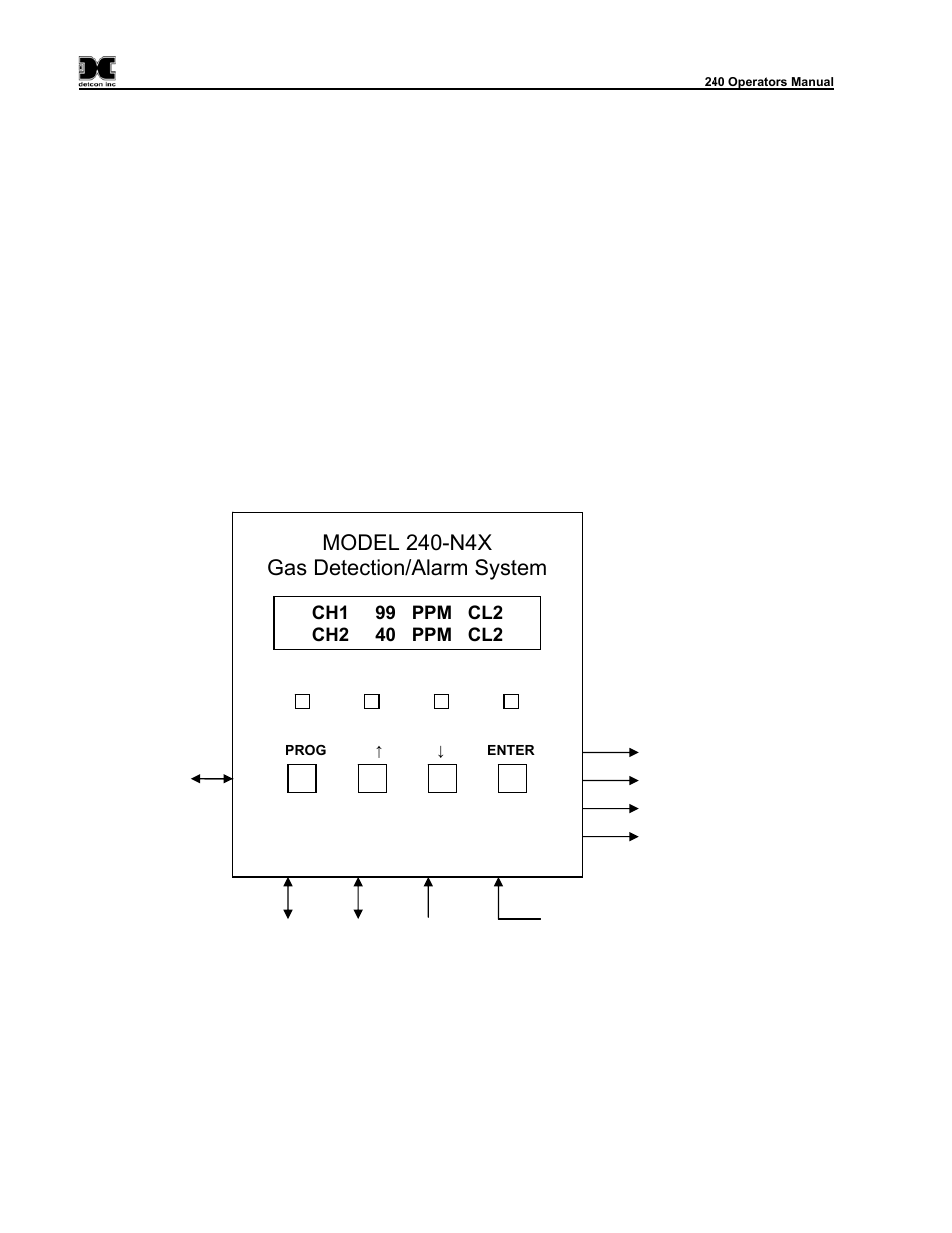 System operation, Figure 1 system operational diagram, Model 240-n4x gas detection/alarm system | Detcon 240 User Manual | Page 6 / 33