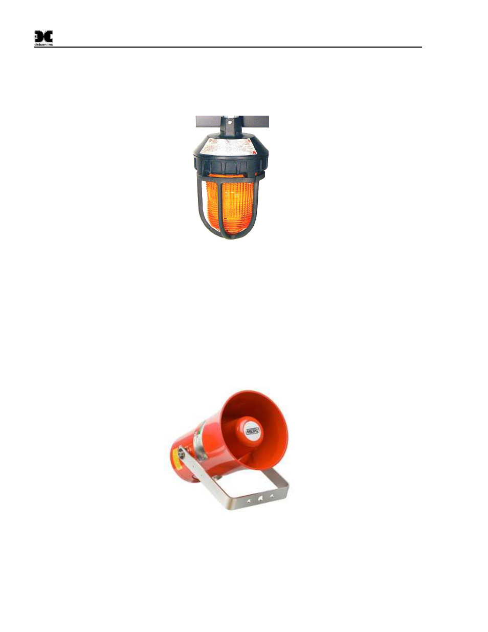 Strobe, Horn, Figure 3 strobe figure 4 horn | 1 strobe, 2 horn | Detcon A1V1 User Manual | Page 6 / 9