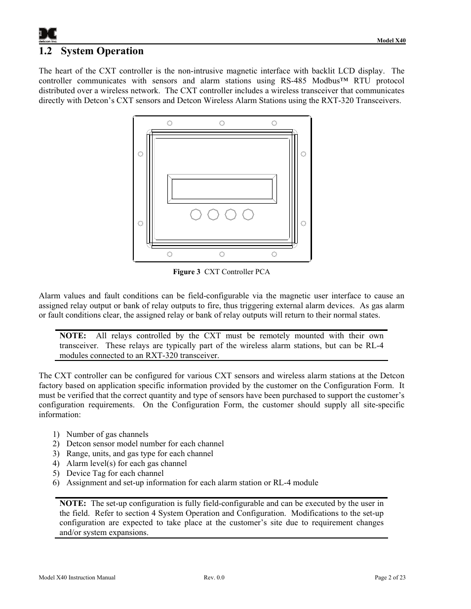 2 system operation, System operation, Figure 3 cxt controller pca | Detcon CXT-N7 User Manual | Page 8 / 28
