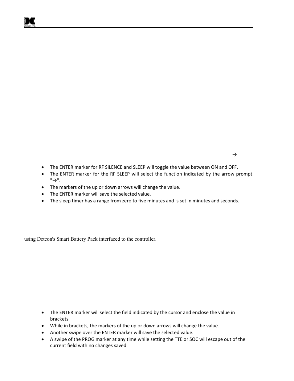 Set rf silence and rf sleep, Set low battery alarms | Detcon SmartWireless CXT User Manual | Page 42 / 49