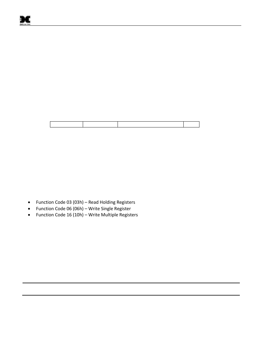 Modbus™ communications, 1 general modbus™ description, 2 modbus™ register map & description | General modbus™ description, Modbus™ register map & description, Figure 12 modbus™ frame format | Detcon CX-IR User Manual | Page 26 / 38