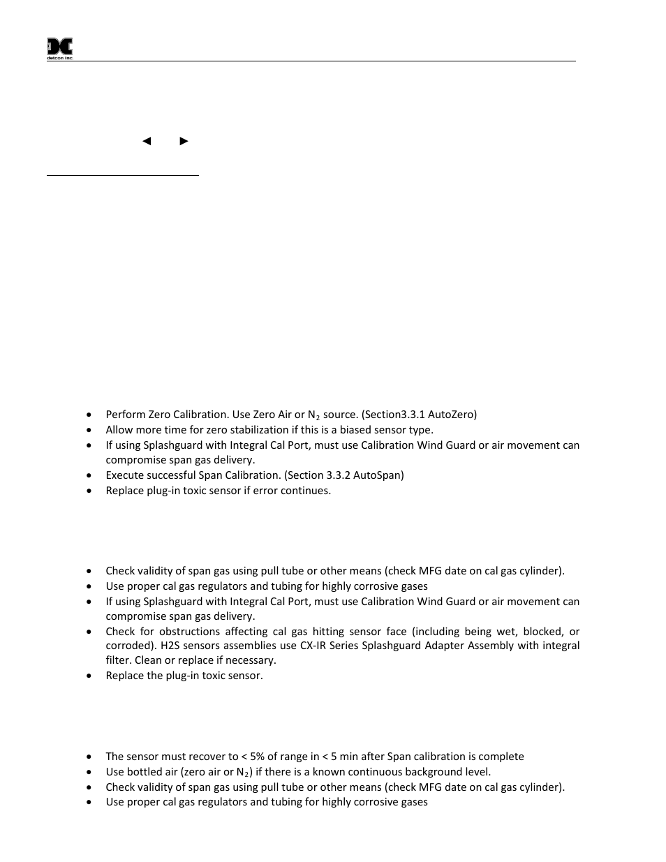 Troubleshooting guide, 1 under-range problems, 2 stability problems | 3 clearing problem, Under-range problems, Stability problems, Clearing problem | Detcon CX-IR User Manual | Page 32 / 38