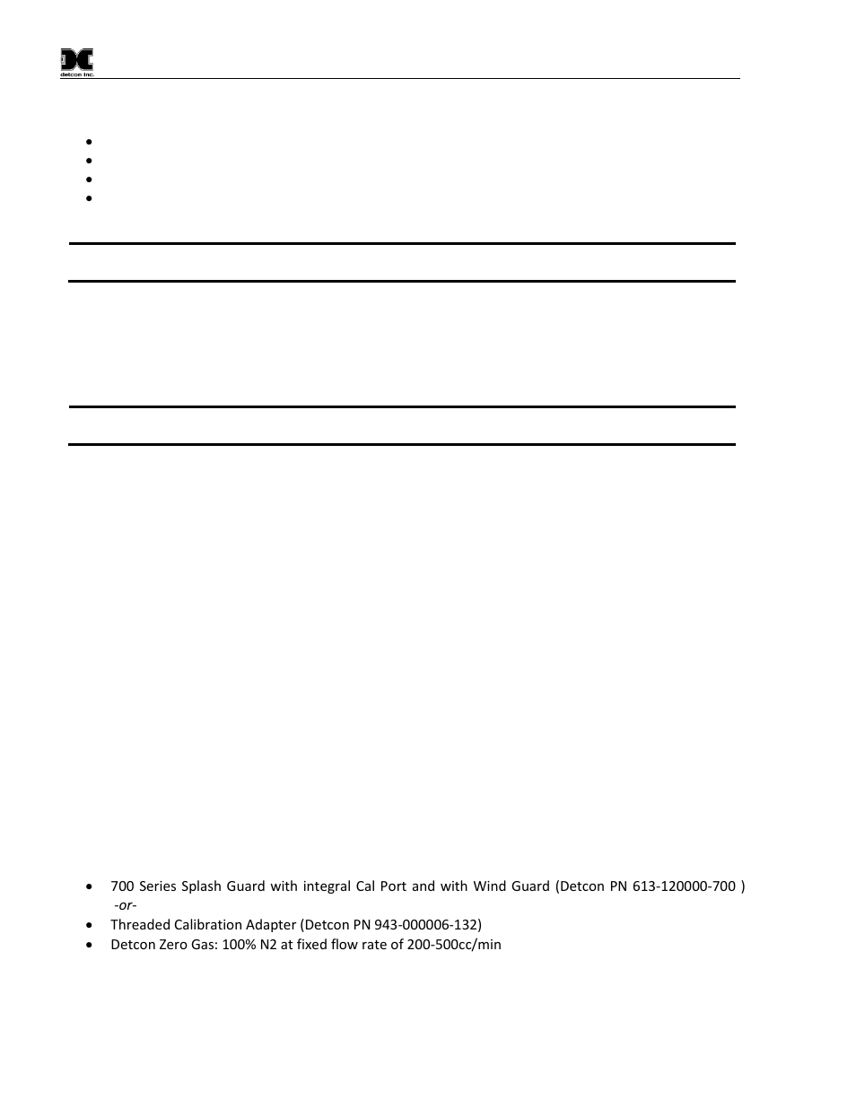 1 o2 deficiency sensors, Initial operational tests, Material requirements | Deficiency sensors | Detcon CX-DM User Manual | Page 14 / 44