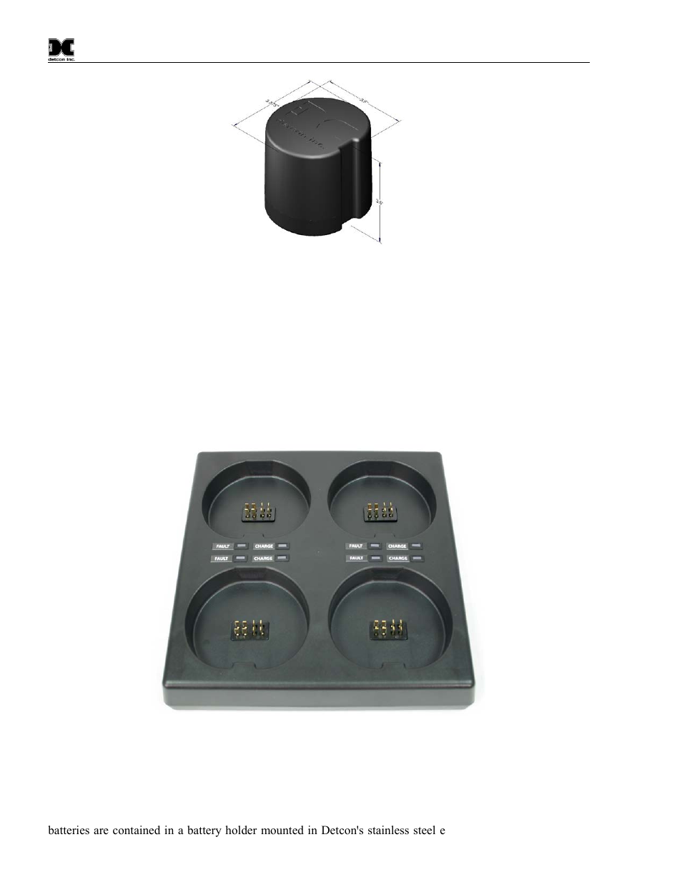 Quad battery charger (optional), 2 tri-c lithium battery pack, Tri-c lithium battery pack | Figure 7 smart battery pack, Figure 8 quad battery charger | Detcon CXT-IR User Manual | Page 10 / 48