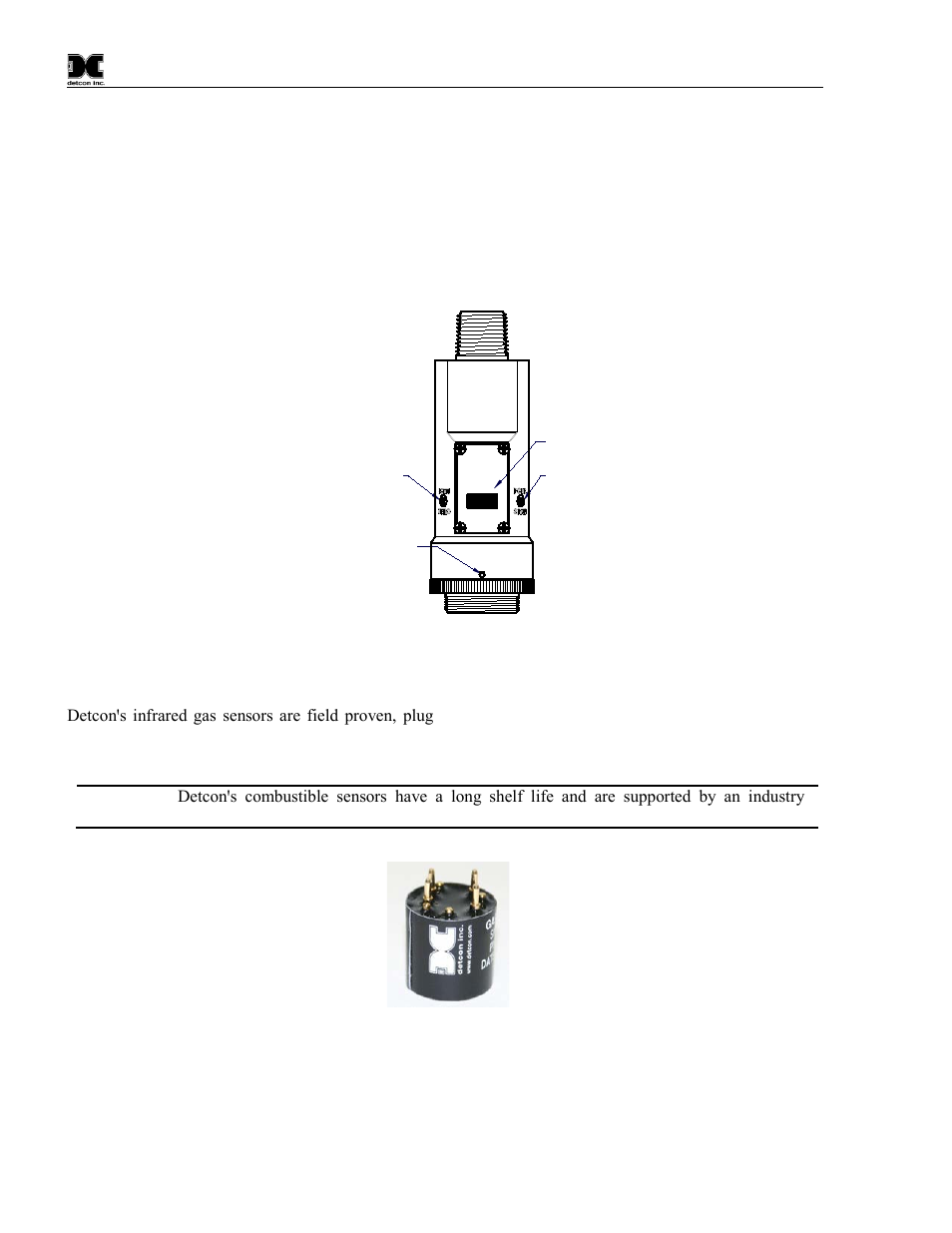 2 field replaceable sensor, 3 cxt wireless network, Field replaceable sensor | Cxt wireless network, Figure 4 itm circuit functional block diagram, Figure 5 sensor assembly front view, Figure 6 plug-in sensor | Detcon CXT-IR User Manual | Page 8 / 48