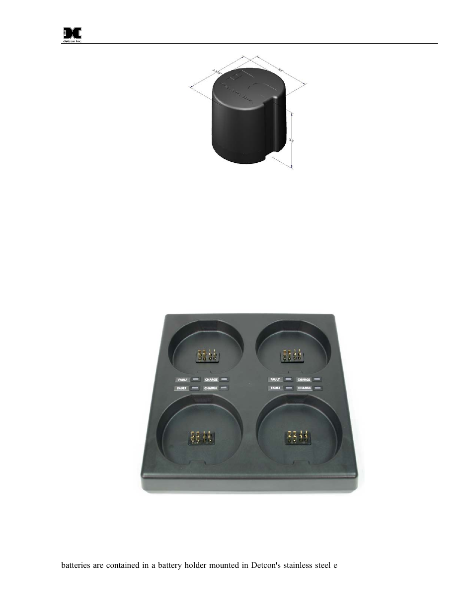 Quad battery charger (optional), 2 tri-c lithium battery pack, Tri-c lithium battery pack | Figure 7 smart battery pack, Figure 8 quad battery charger | Detcon CXT-DM User Manual | Page 9 / 56