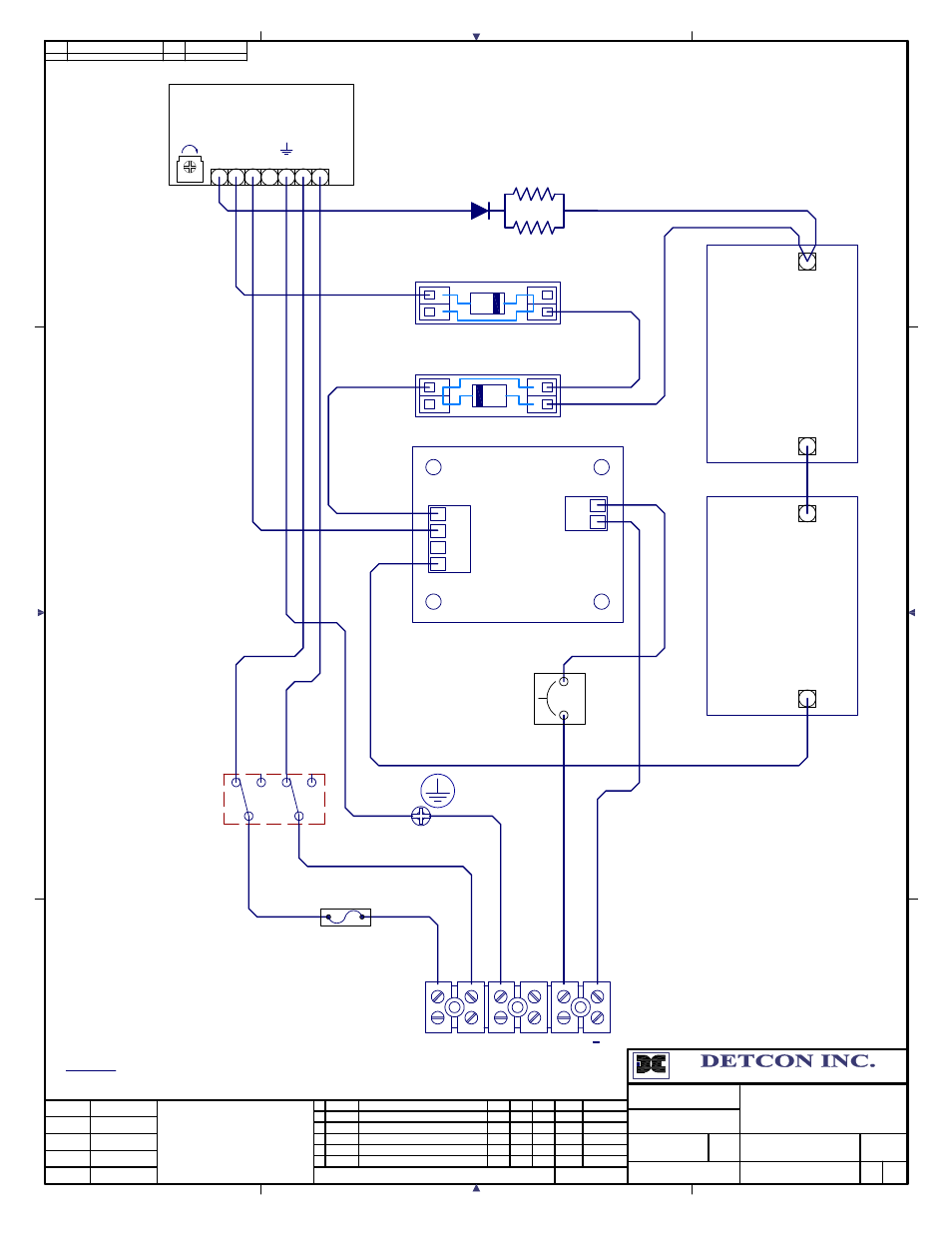 Power supply, Battery 1, Battery 2 | 3amp fuse, Fuse holder, Pwr swtch sw1, Circuit breaker, Low-voltage cut-off (lv), Diode pcb | Detcon NEMA 4X, 24VDC, 25 amp User Manual | Page 4 / 4